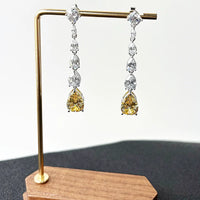 OEVAS 16.98cttw Moissanite Diamond Stud earrings Lab Grown 9*13mm Papalacha Drop Earrings For Women Sparkling Party Fine Jewelry