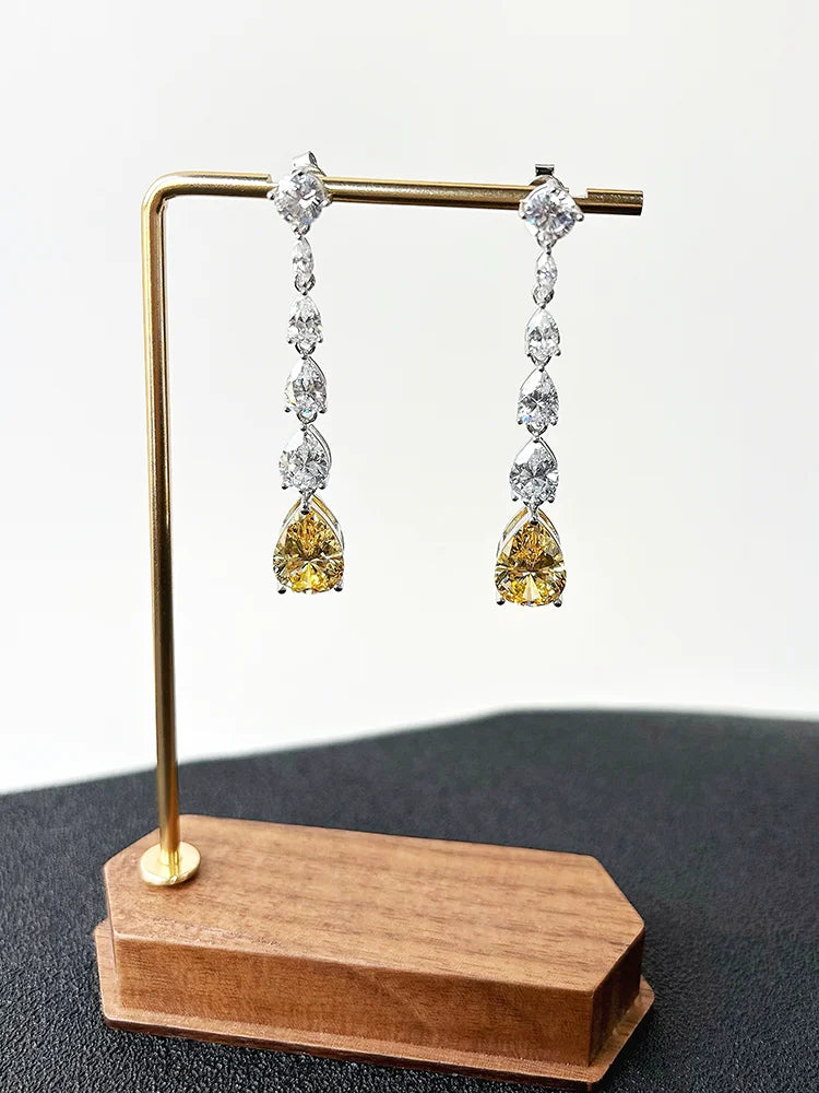 OEVAS 16.98cttw Moissanite Diamond Stud earrings Lab Grown 9*13mm Papalacha Drop Earrings For Women Sparkling Party Fine Jewelry