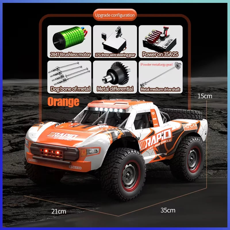 Rc Car Off Road 4x4 50km/h Or 75km/h High Speed Brushless Motor Monster Truck 1/16 Desert/Snow Racing Drift Cars Toys For Boys