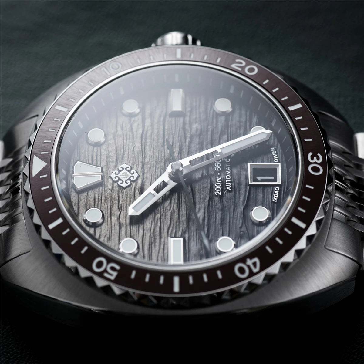 2025 New IXDAO IPOSE Automatic Mechanical Men Watch JD-X07S Dragon Scale Pattern Watch Stainless Steel BWG-9 Diving reloj hombre