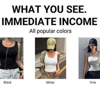 Cotton Solid Tank Top Women Sleeveless Tight Ribbed White Fashion Knit Vest Straps Summer Casual Fitness Sporty Basic Clothing