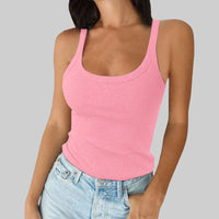 Y2K Slim Tank Tops Summer Lady Backless Solid Color Stretch Streetweaer Vests SSFZC-2501