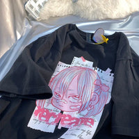 Women T Shirt Fruit Print Harajuku Tshirt Loose Short Sleeve Cute Kawaii Oversized Tee Clothes Y2k Top Anime Graphic T-shirt