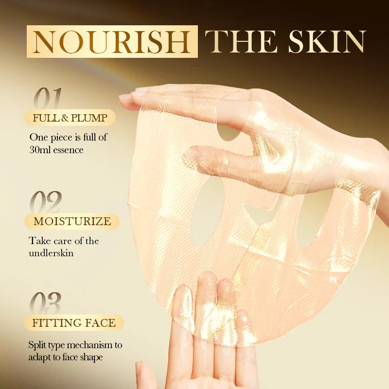 SADOER Golden Collagen Facial Masks Moisturizing Anti-Aging Anti Wrinkles Face Mask Sheet Collagen Masks Skin Care Product