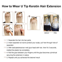 Straight Nail U Tip Fusion Human Hair Extension Keratin Capsule Brazilian Human Remy Hair Extensions 0.8g/1g/pc 50g Natural Hair