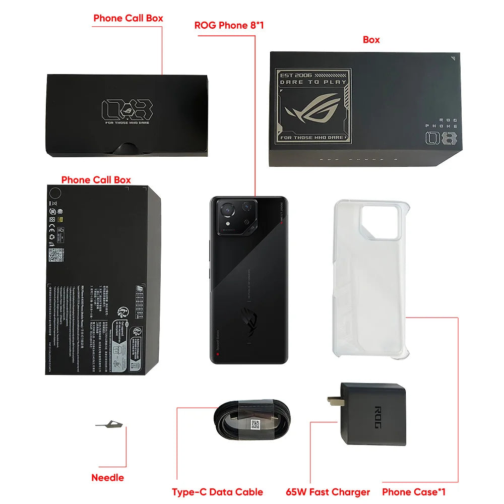 ROG Phone 8 5G Gaming Smartphone Snapdragon 8 Gen 3 AMOLED 165Hz ASUS Android Mobile for Gamers