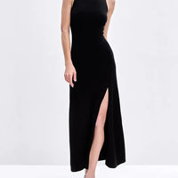 Knit Sleeveless Dresses For Women Long Elegant White High Slit Dress Bodycon Ladies Office Skinny Maxi Tank Rib Dress Female