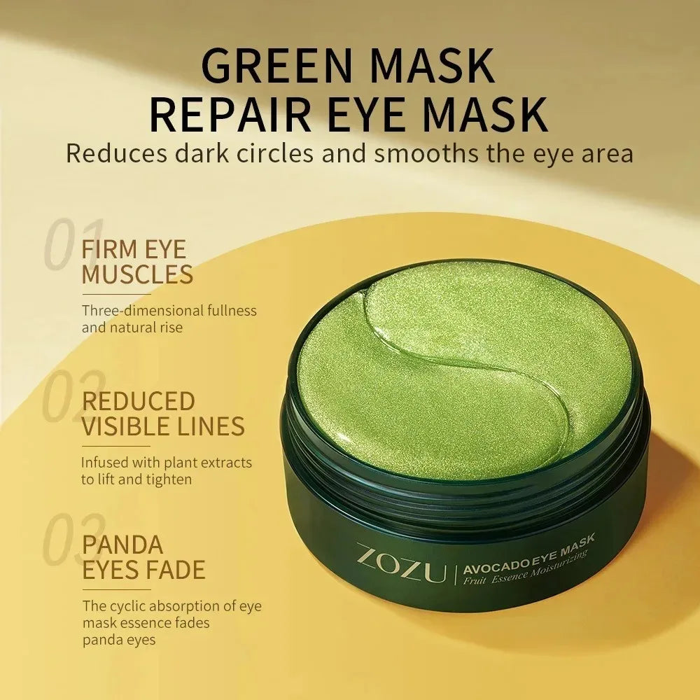 Avocado Gold Eye Mask Nourishing Moisturizing Improve Eye Bags Eye Patches Anti Wrinkle Firming Anti Dark Circles Eye Serum