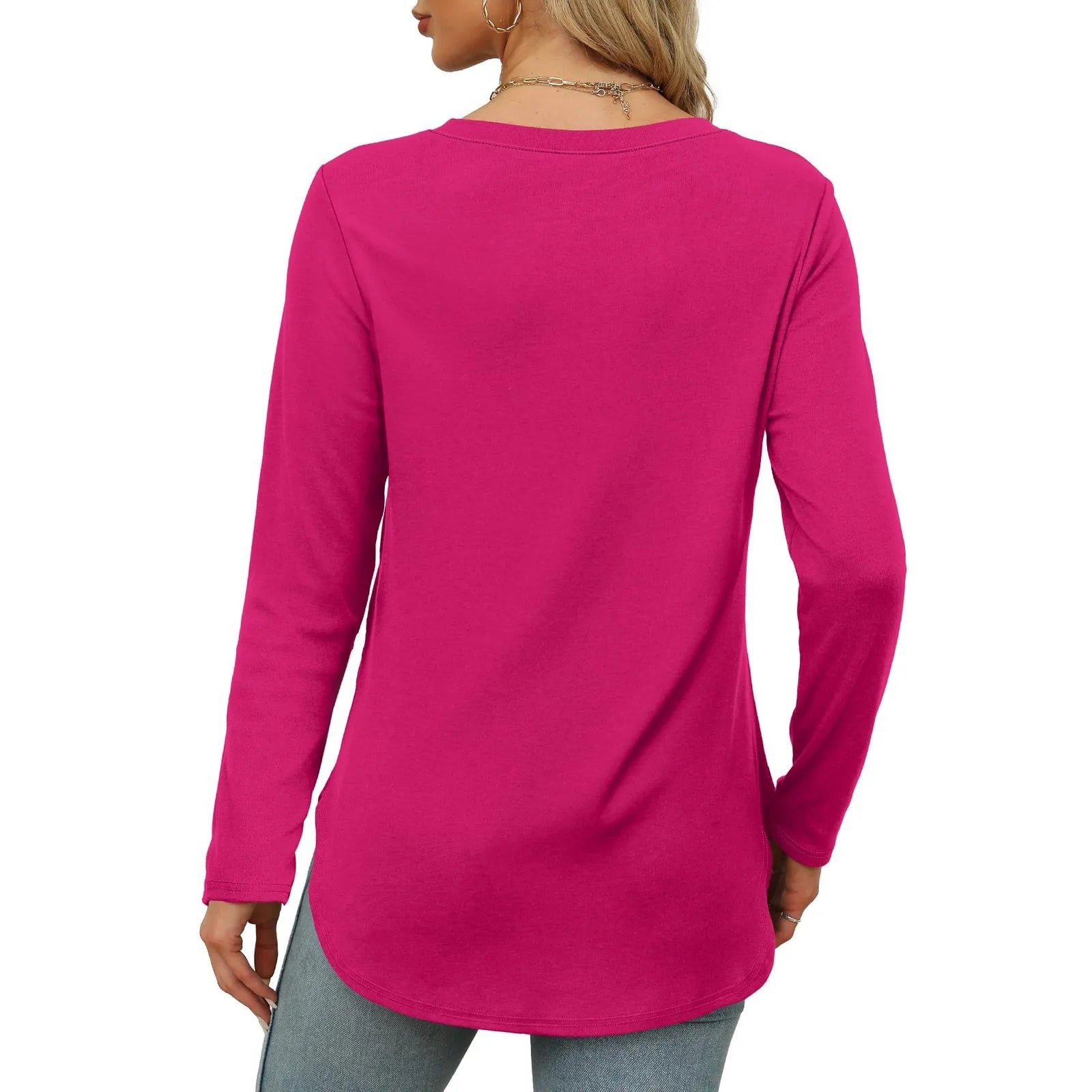 Traf 2024 Mujer Womens Long Sleeve Round Neck Shirts Side Split Basic Loose Tunic Tops Casual Shirts Ropa De Mujer Fashion