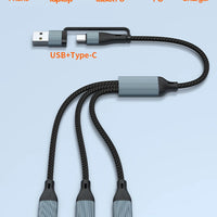 USB Type C HUB Multiple Splitter Adapter OTG Data Transfer 3/2 Port USB Power Charging Hub Cable Connector Adapter