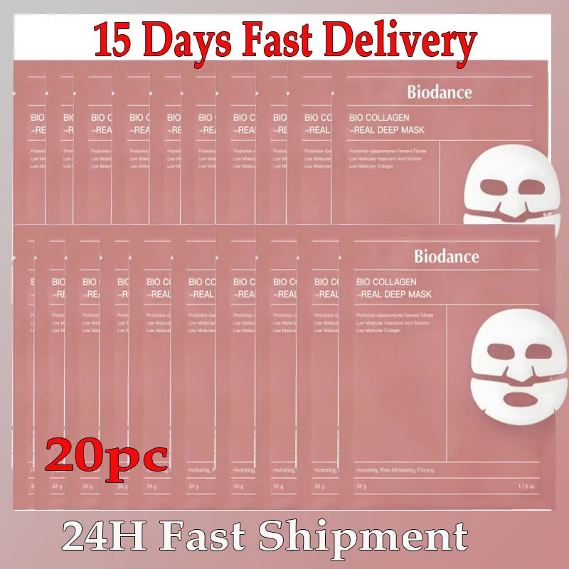 5/10/15/20 Bio Collagen Face Mask Shrink Pores Deep Hydrating Moisturizing Split Mask Firming Nourish Brighten Facial Skin Care