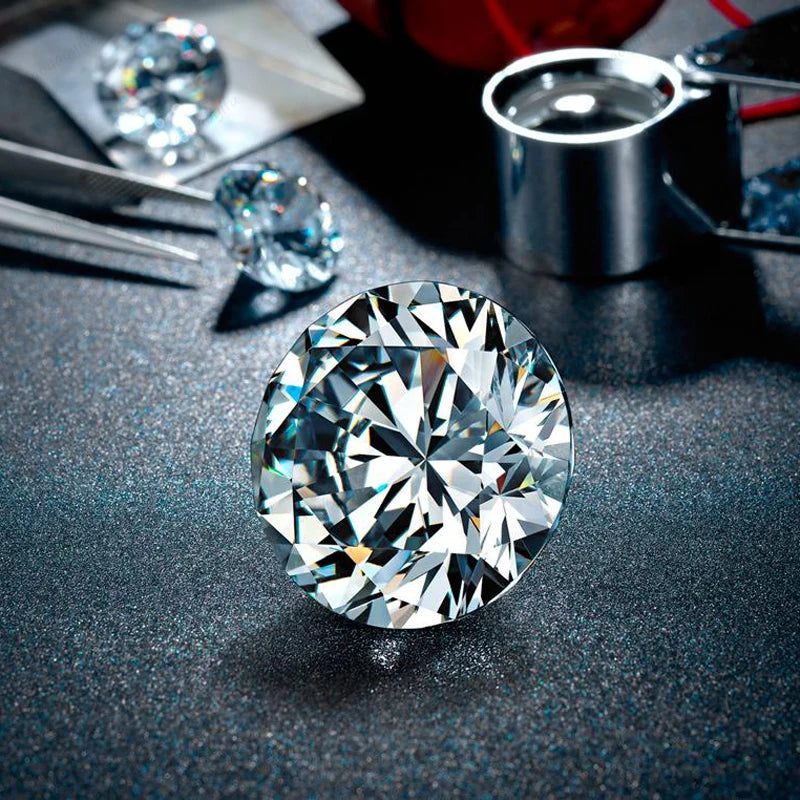 Moissanite Stone Real D Color Round Cut 0.1-20ct VVS1 Loose Gemstones for Jewelry Making Pass Diamond Tester with Certificate