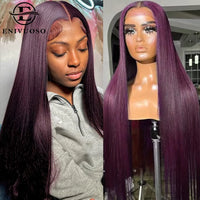 Reddish Brown Silky Straight 13x4 13X6 HD Synthetic Lace Front Wigs For Women 30 Inch Auburn Brown Straight Lace Wig Pre Plucked