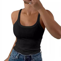 Y2K Slim Tank Tops Summer Lady Backless Solid Color Stretch Streetweaer Vests SSFZC-2501
