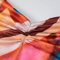 Tie Dye Print Ribbed Midi Dress For Women 2024 Summer Outfits Bodycon Side Slit Y2K Outfits Sexy Streetwear Long Dress