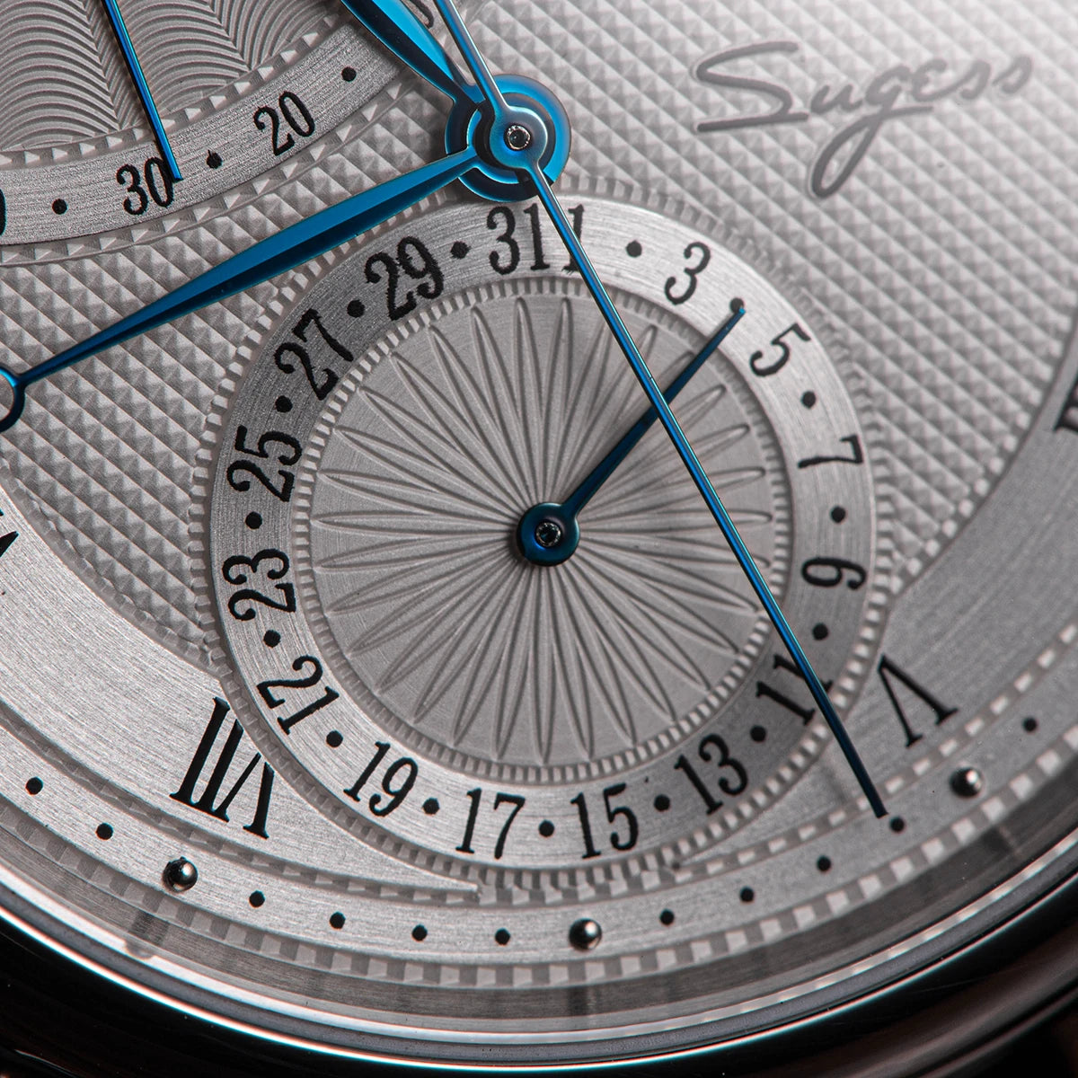 Sugess Men Watch Automatic Mechanical Original 2153 Movement Moon Phase Power Reserved Water Resistant Wristwatches Sapphire New