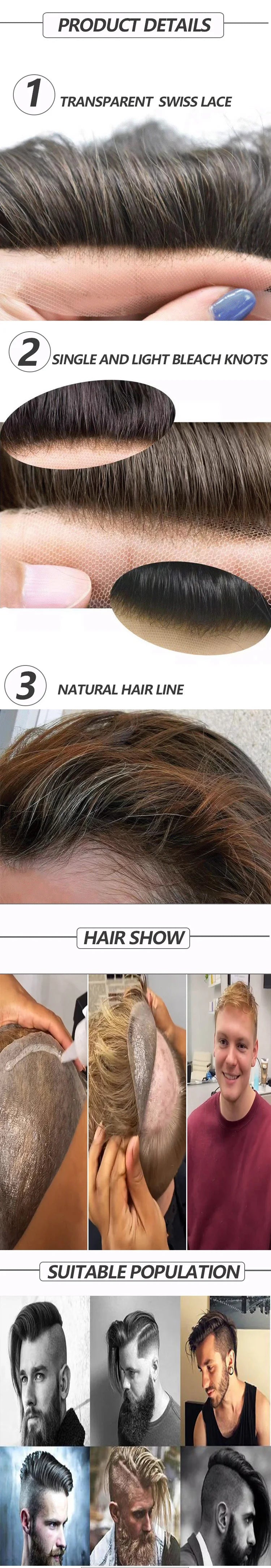 Toupee for Men Human Hair Wigs Men Toupee FPM Prosthesis Units Patch Curly Wave Toupee Hair Real Human Replacemet