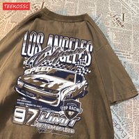 Cool Racing Cars Printed Short Sleeve Breathable Fashion T Shirts Breathable Streetwear Clothing Everyday Cartoon T-Shirt