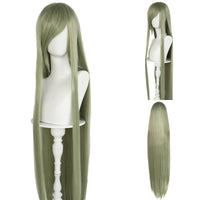 Synthetic 46Inch Black Straight Extra Long Stylish and Versatile Anime Cosplay Wig With Bangs For Daily Party Wear Wig Fashion