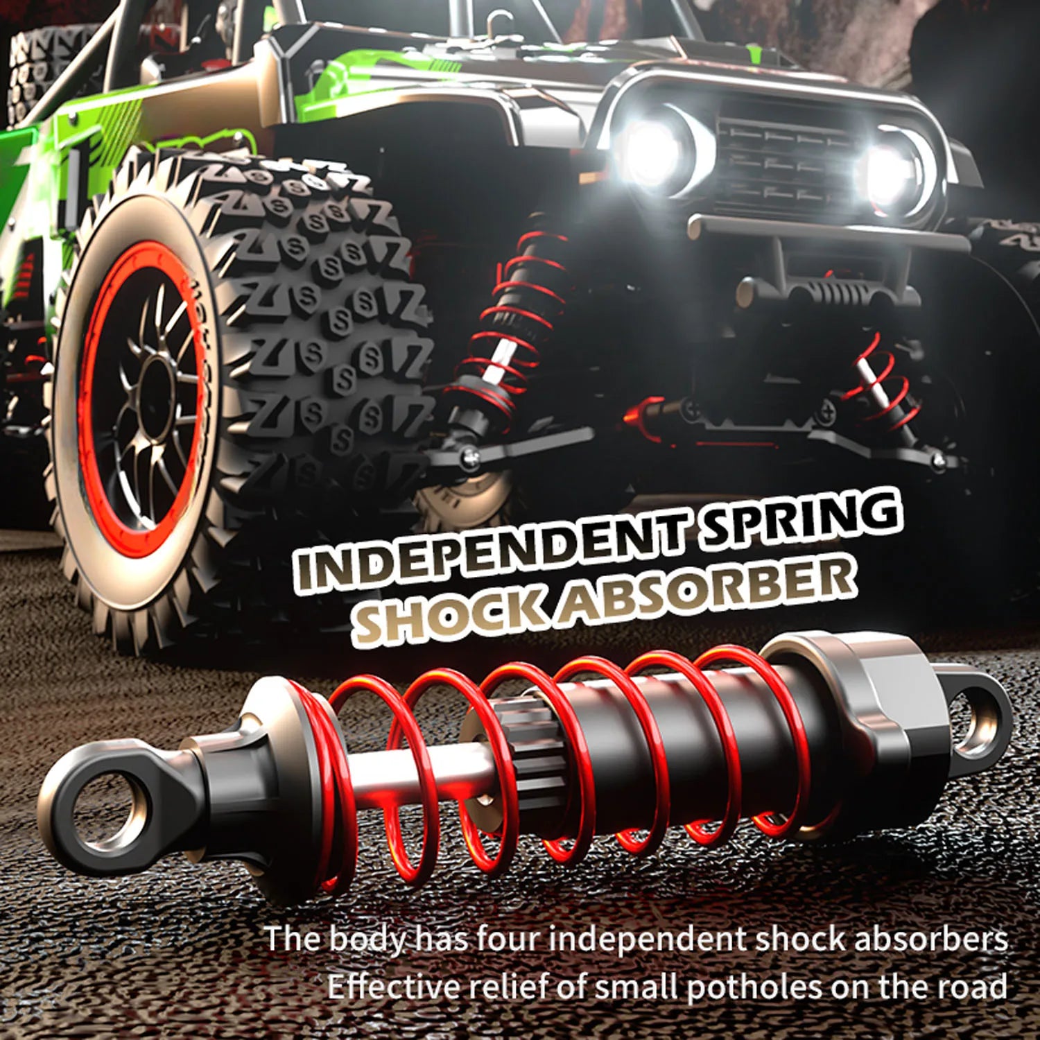 RC High Speed Off Road Vehicle Toy 1/14 RTR 48km/h Remote Control Four Wheel Drive Car Brushed Motor ESC LED Lights