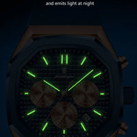 POEDAGAR Business Watch For Men Waterproof Luminous Chronograph Date Man Wristwatch Silicone Strap Quartz Men's Watches Male+Box