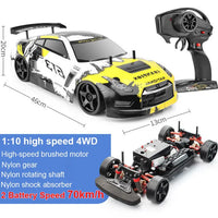 1:10 70km/H Remote Control Car 4wd High Speed Drift 2.4g Rc Car Shock Absorber Anti-Collision Rc Toys Christmas Gift