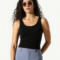 Cotton Solid Tank Top Women Sleeveless Tight Ribbed White Fashion Knit Vest Straps Summer Casual Fitness Sporty Basic Clothing