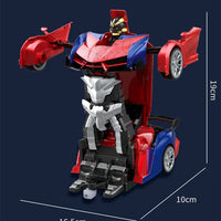 1:18 RC Transforming Car Robot Toy, LED Lights, 2.4GHz Drift Racing Vehicle, One-Button Transform, Rechargeable, 360° Rotation
