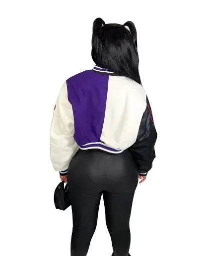 WB9121 Women's Screw Thread Ballpark Jacket Crew Neck Regular Fit Spring Autumn New Style Clothing From China Mainland