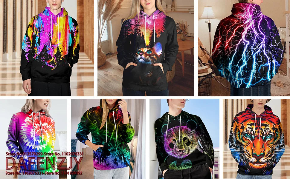 Men's Novelty Food Hoodie 3D Print Pullover Unisex Casual Sweatshirt