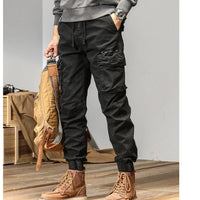 CAAYU Joggers Cargo Pants Mens Casual Y2k Multi-Pocket Male Trousers Sweatpants Streetwear Techwear Military Green Track Pants