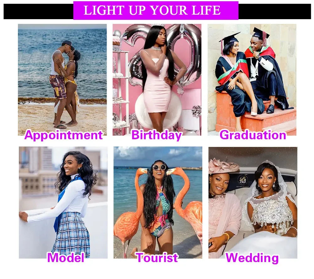 3 IN 1 Half Wig Human Hair 220 Density Deep Wave Wig Human Hair Ready to Wear 3 IN 1 Half Wig With Drawstring Half Wig