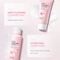 LAIKOU Sakura Kit Skin Care Sets Moisturizing and Reducing Fine Lines Cleansing Pore Product 5-Piece Korean Christmas Gift Set