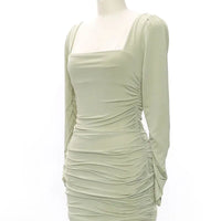 DIWU Women Sexy Autumn Long Sleeve Square Neck Bodycon Party Club Mini Dress 2022 Spring Autumn Clothes Dropshipping Streetwear