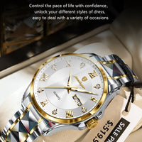 POEDAGAR Luxury Casual Man Watch Waterproof Luminous Date Week Quartz Men's Watches Stainless Steel Fashion Sport Men Wristwatch