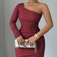 Women's Off Shoulder  Sequins Bodycon Dress, Elegant Fashion Short Dress for Party Club Dating Wear, Ladies Dress for All Season