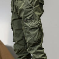 Spring and autumn trendy Cargo pants for men, slim, leggings, ruffian and handsome trousers, American multi bag pants, outdoor v