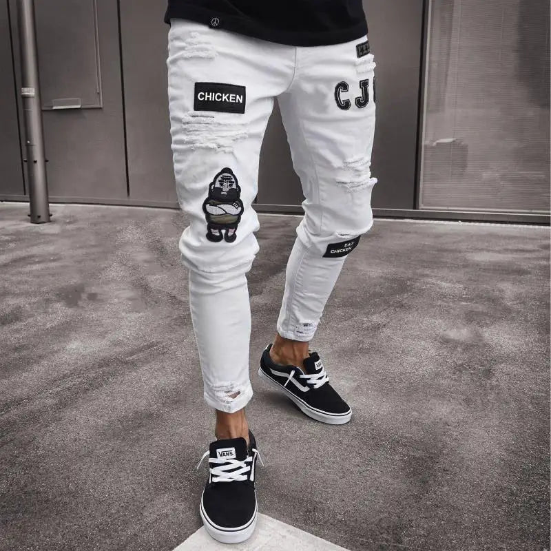 2024 Men Jeans Solid Pockets Stretch Denim Straight Pants Spring Summer Business Casual Trousers Daily Streetwear Men's Clothing