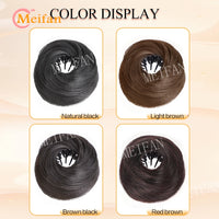 Messy Straight Hair Bun Hair Extensions Synthetic Mini Hair Clip Bun Hairbands Donut Wig Accessories High Bun Hair Extensions