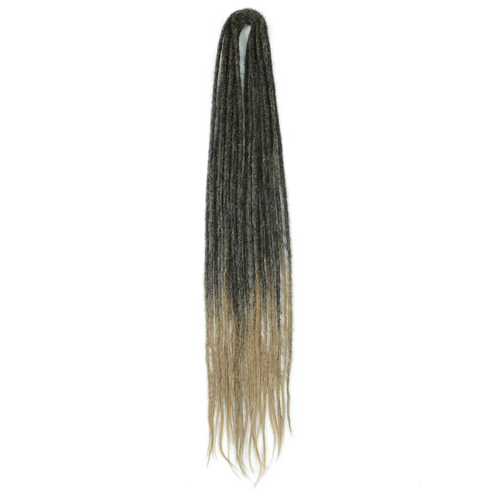 24 inch Synthetic Double Ended Dreadlock Extensions Brownish Blonde Fake Dreads Extensions Reggae Hippie Dreads for Women