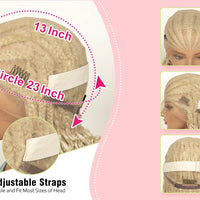 20inch Synthetic Cornrow Braided Wigs Half Braids Half Bohemian Wig 613# for Black Women Knotless Fashion Wig Sytlish