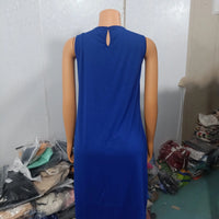 Dresses for Women 2023 Summer Fashion Keyhole Neck Sleeveless Cutout O-Ring Decor Slit Asymmetrical Casual Dress Clothing