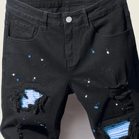 Men's Splash-Ink Patchwork Jeans