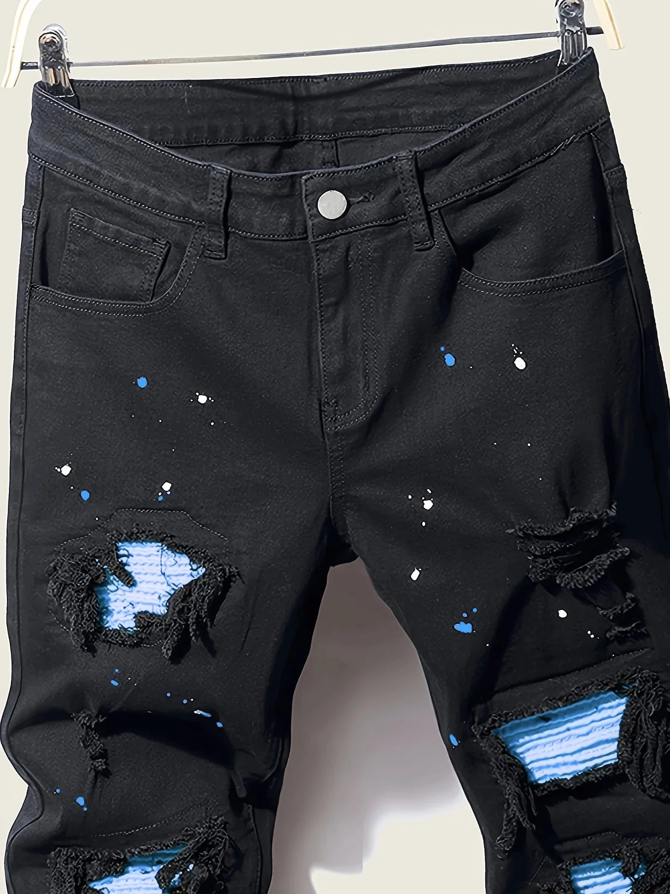 Men's Splash-Ink Patchwork Jeans