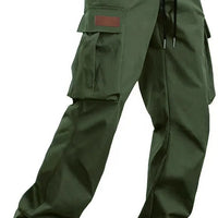 Men's new multi pocket workwear pants, European and American high street trendy brand retro casual leggings, men's