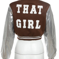 Kliou Letter Shape Patchwork Coats Women Casual Classic Panelled Long Sleeve Single Breasted Croped Jacket Female Street Outwear