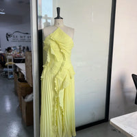 Elegant Purple Halter A Line Prom Gowns Ruffles Tiered Backless Party Gown Summer Vacation Chiffon Long Evening Dress