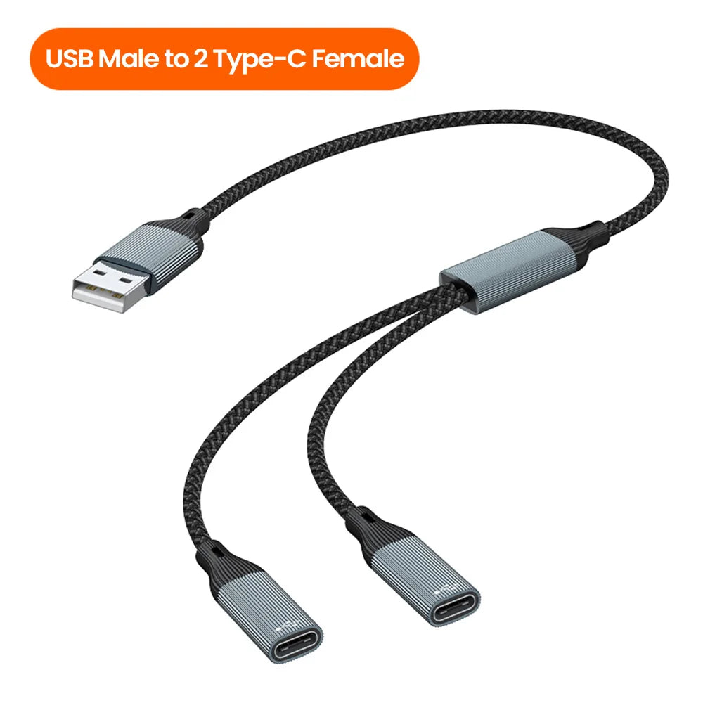 USB Type C HUB Multiple Splitter Adapter OTG Data Transfer 3/2 Port USB Power Charging Hub Cable Connector Adapter