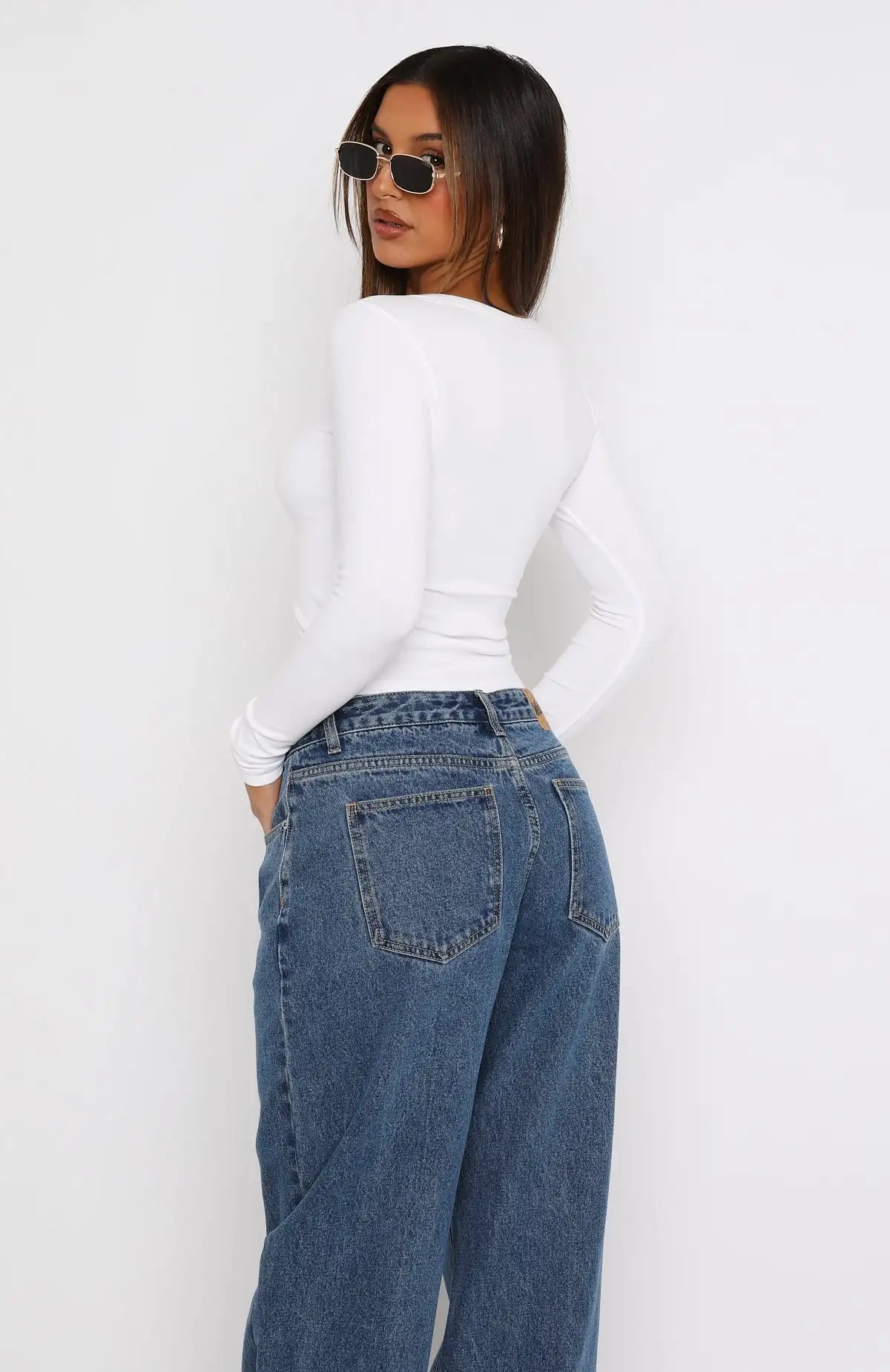 Womens V Neck Button Down Henley T Shirts Y2K Slim Fit Long Sleeve Crop Tops Basic Casual Going Out Tee Shirts