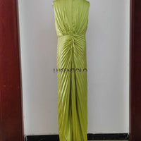 Women Sexy Dress New Sleeveless Solid Party Slim Empire Split Female Elegant Round Neck Fashion Long Clothing